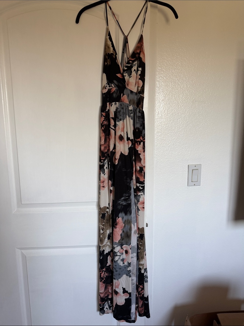 Windsor Floral Maxi Dress in Black and Pink